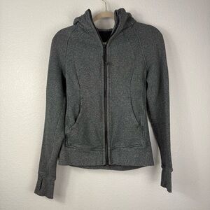 Lululemon Heather Gray Full Zip Scuba Hoodie Jacket Women’s Size 6